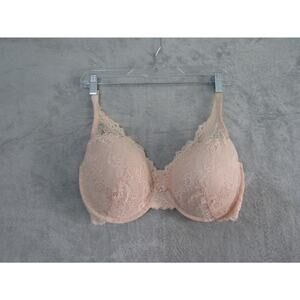 Victoria’s Secret Push-Up Bra 38DD Light Pink Lace Padded Underwire Demi‎ Lift